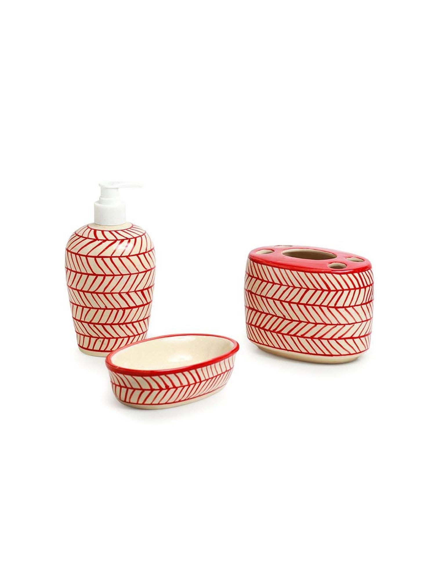 VarEesha Aztec Multicolor Ceramic Bath Accessories - Set of 2
