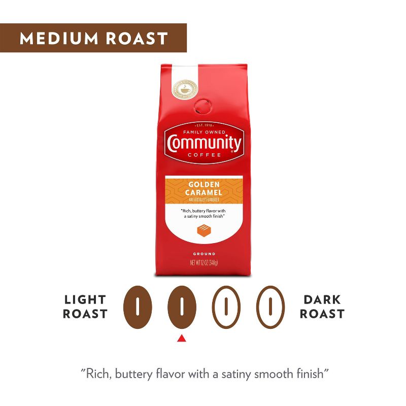 Community Coffee Golden Caramel Medium Dark Roast Ground Coffee - 12oz