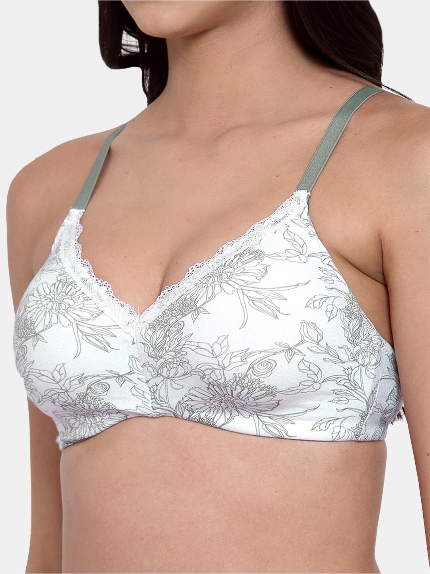 Inner Sense Green Non Wired Padded Bralette Bra (Pack Of 3)