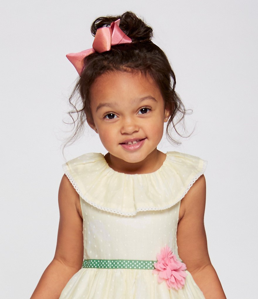 Copper Key Patterned Sparkle and Grosgrain Overlay King Bow