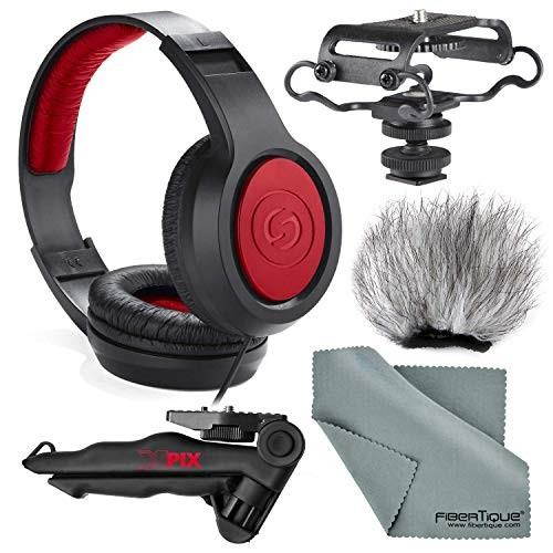Deluxe Microphone and Recorder Shock Mount Bundle with Deluxe Windscreen   Table Top_Hand Grip Tripod   Samson Over_Ear Stere