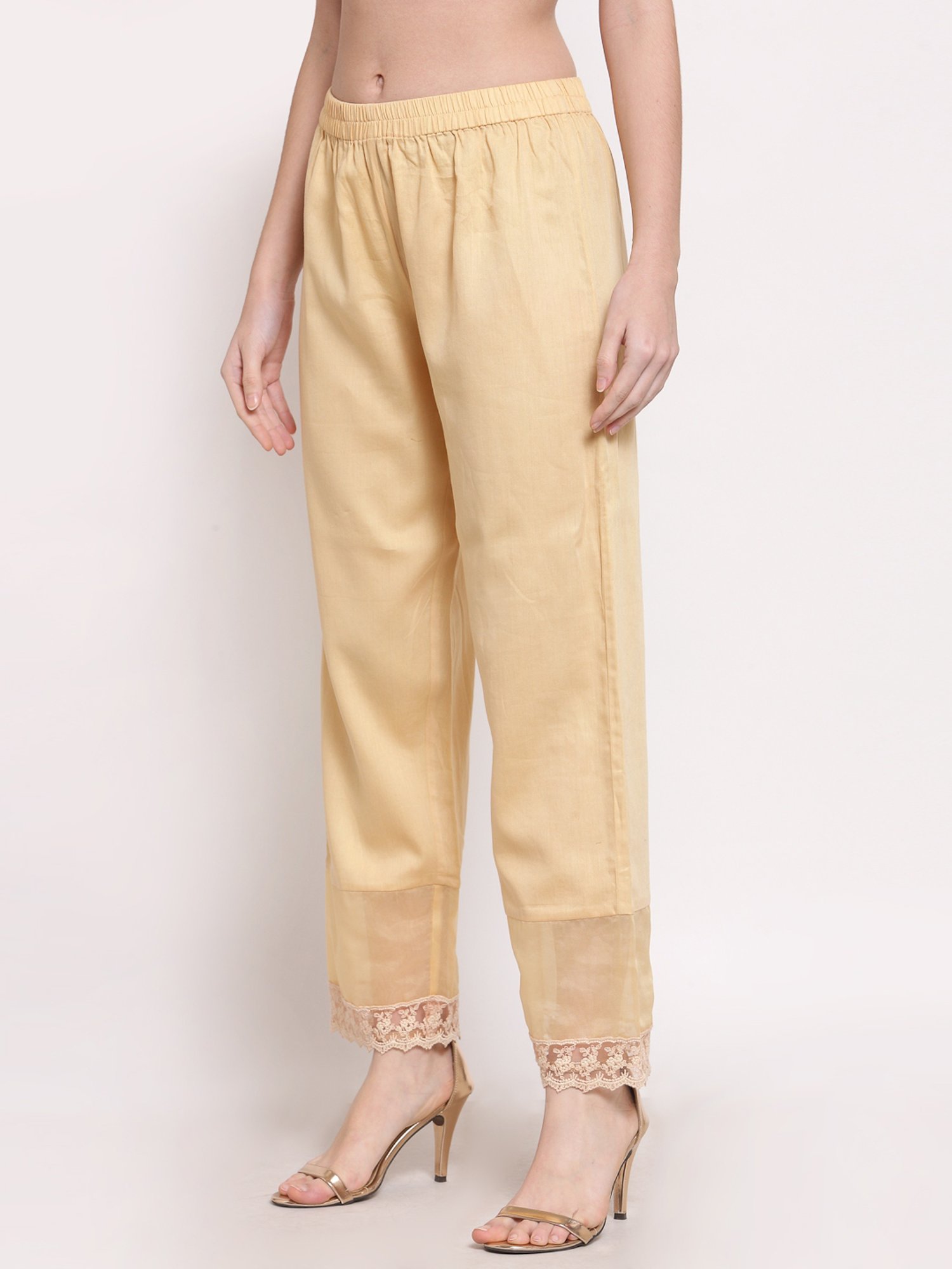 DART STUDIO Beige Relaxed Fit Palazzos