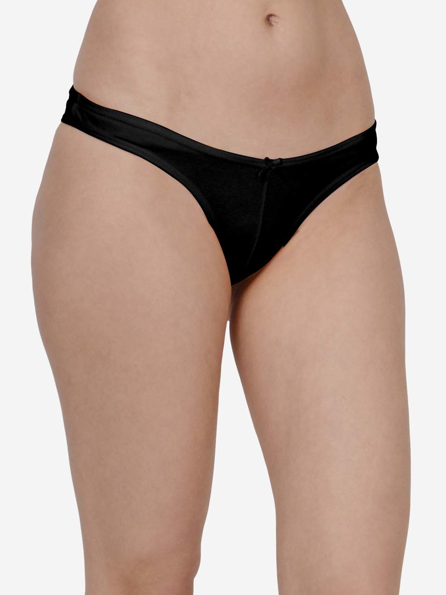 mod & shy Black Cotton Thong