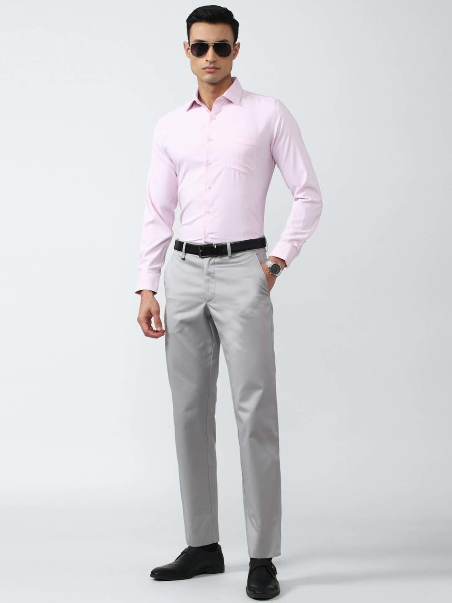 Van Heusen Grey Regular Fit Trousers