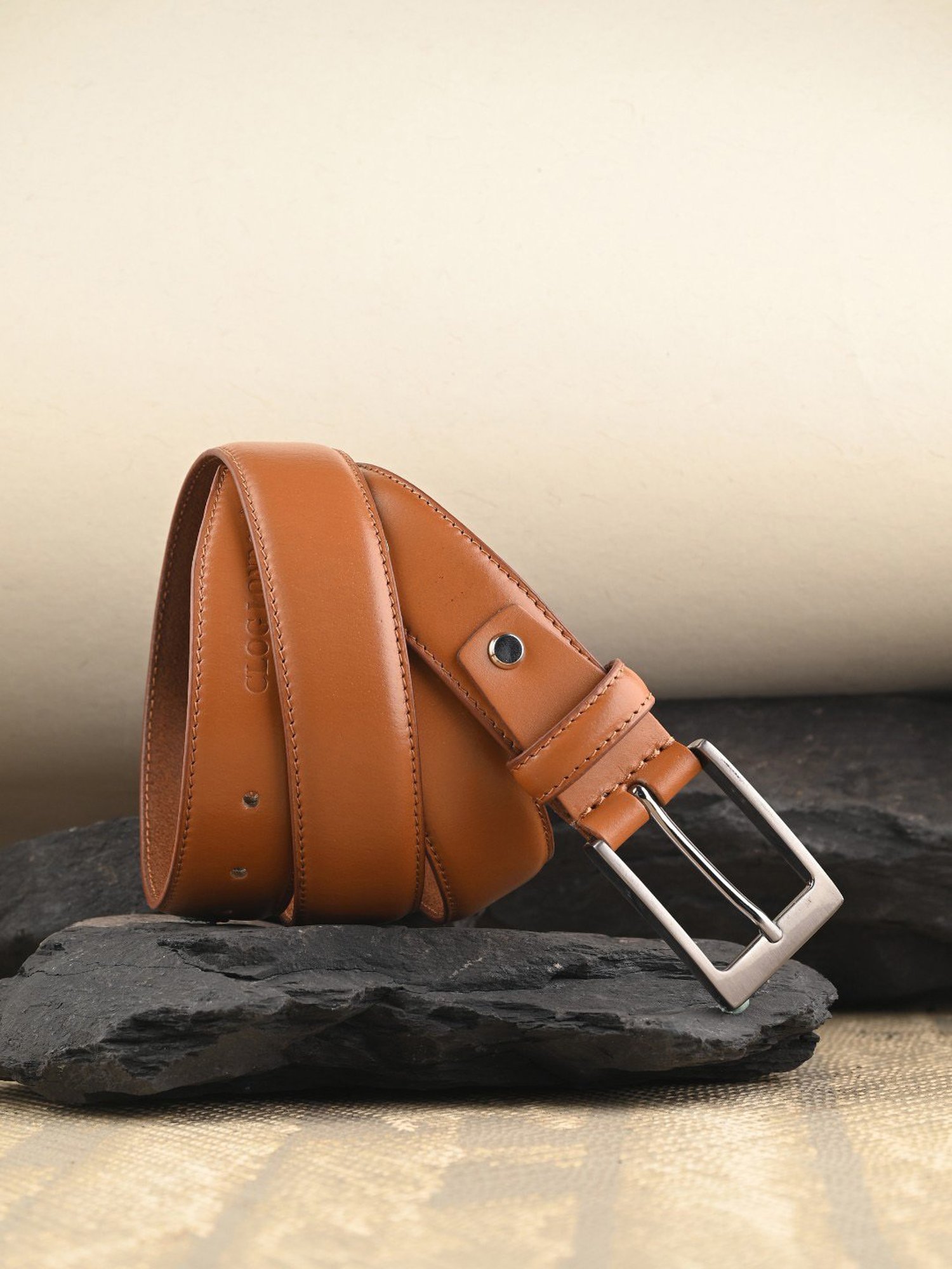 Clog London Tan Leather Formal Belt