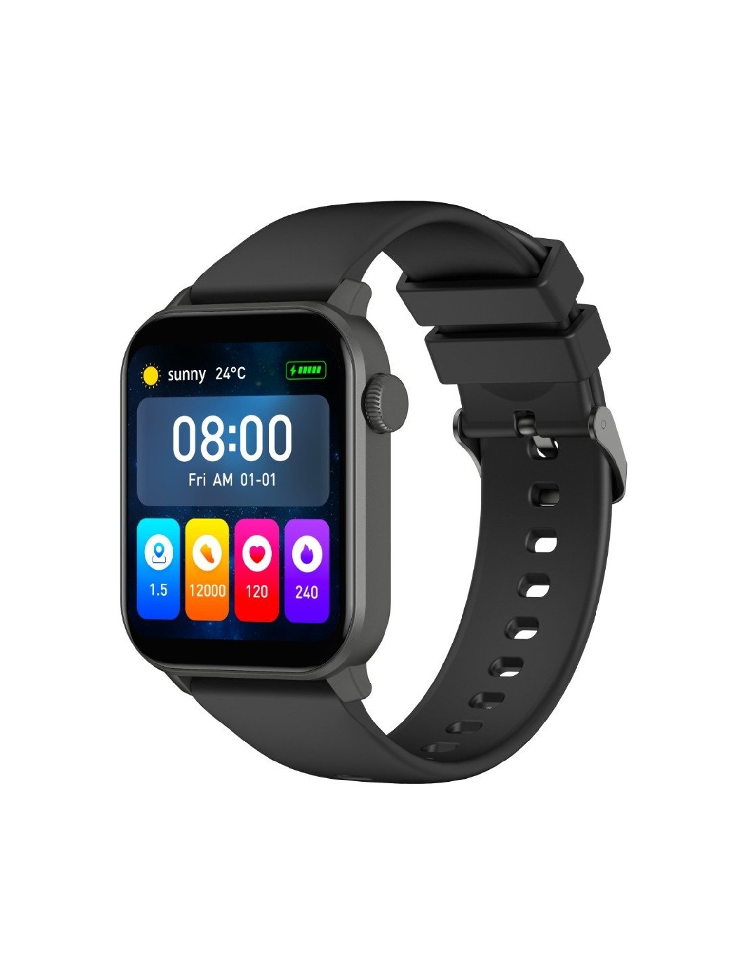 MINIX Spark BT Calling smartwatch with 1.69" HD Display, 330 mAh Battery, Extra Metal Strap, Black