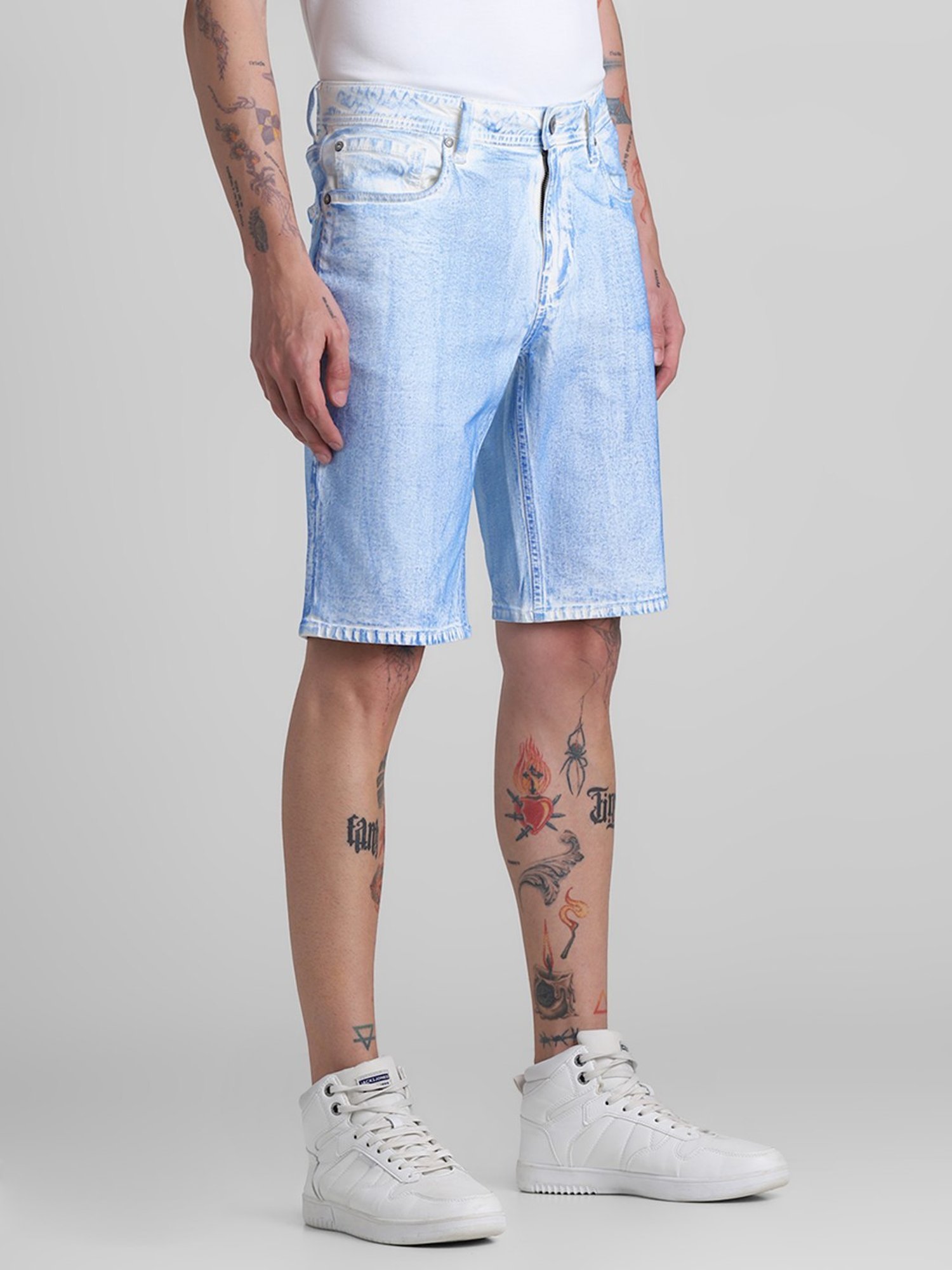 Jack & Jones Denim Cotton Regular Fit Printed Shorts