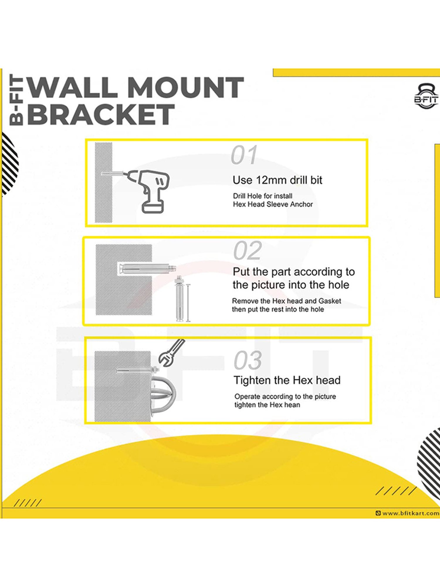 B Fit Mount Wall and Ceiling Mount for Suspension Straps Wall Mount Anchor (Grey)