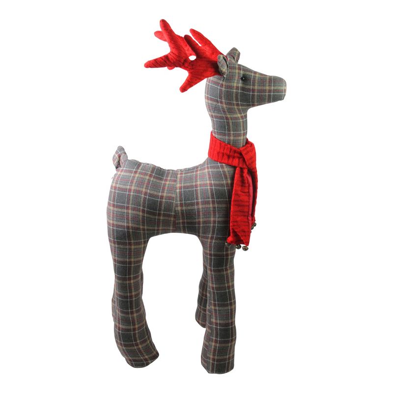 Allstate Floral 41" Decorative Plaid Standing Elegant Reindeer Christmas Decoration