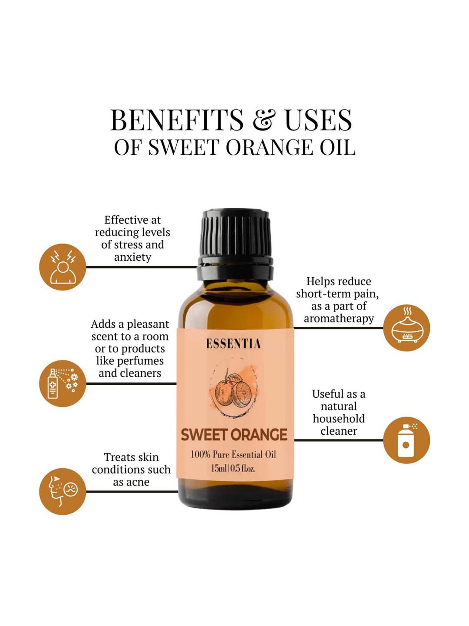 Essentia Extracts Sweet Orange Essential Oil - 15 ml