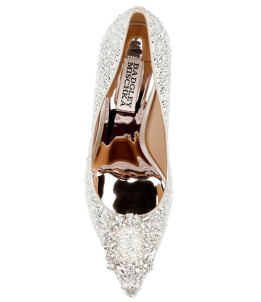 Badgley Mischka Cher II Pearl and Crystal Detail Pumps
