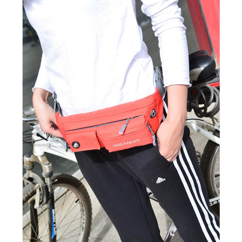 Outdoor Casual Sports Waist Bag Workout Fanny Pack Bag for Jogging Walking Hiking Climbing Camping (Black)