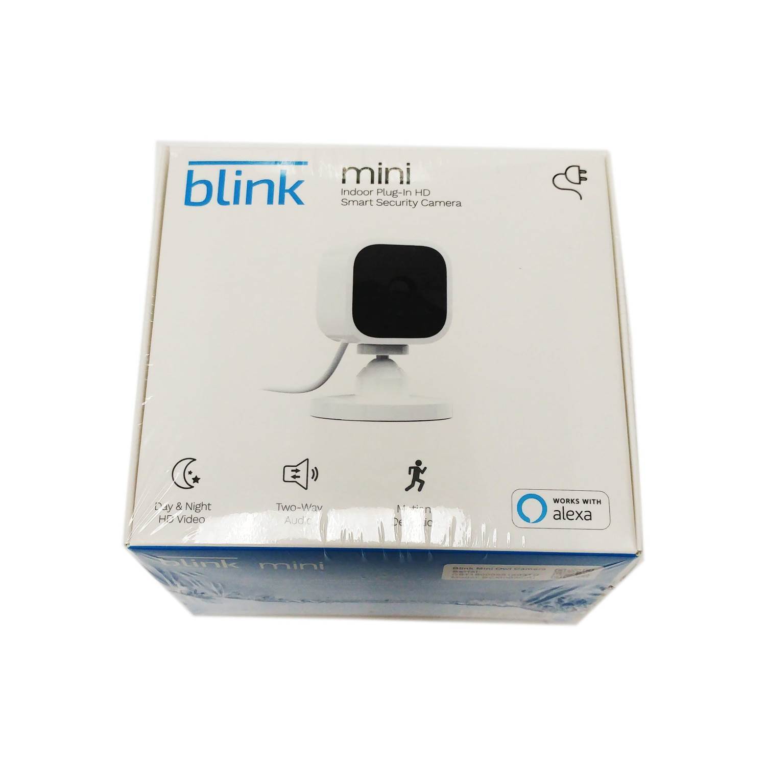 Blink Mini - Compact Indoor Plug-in Smart Security Camera, 1080 HD Video, Motion Detection, Works with Alexa