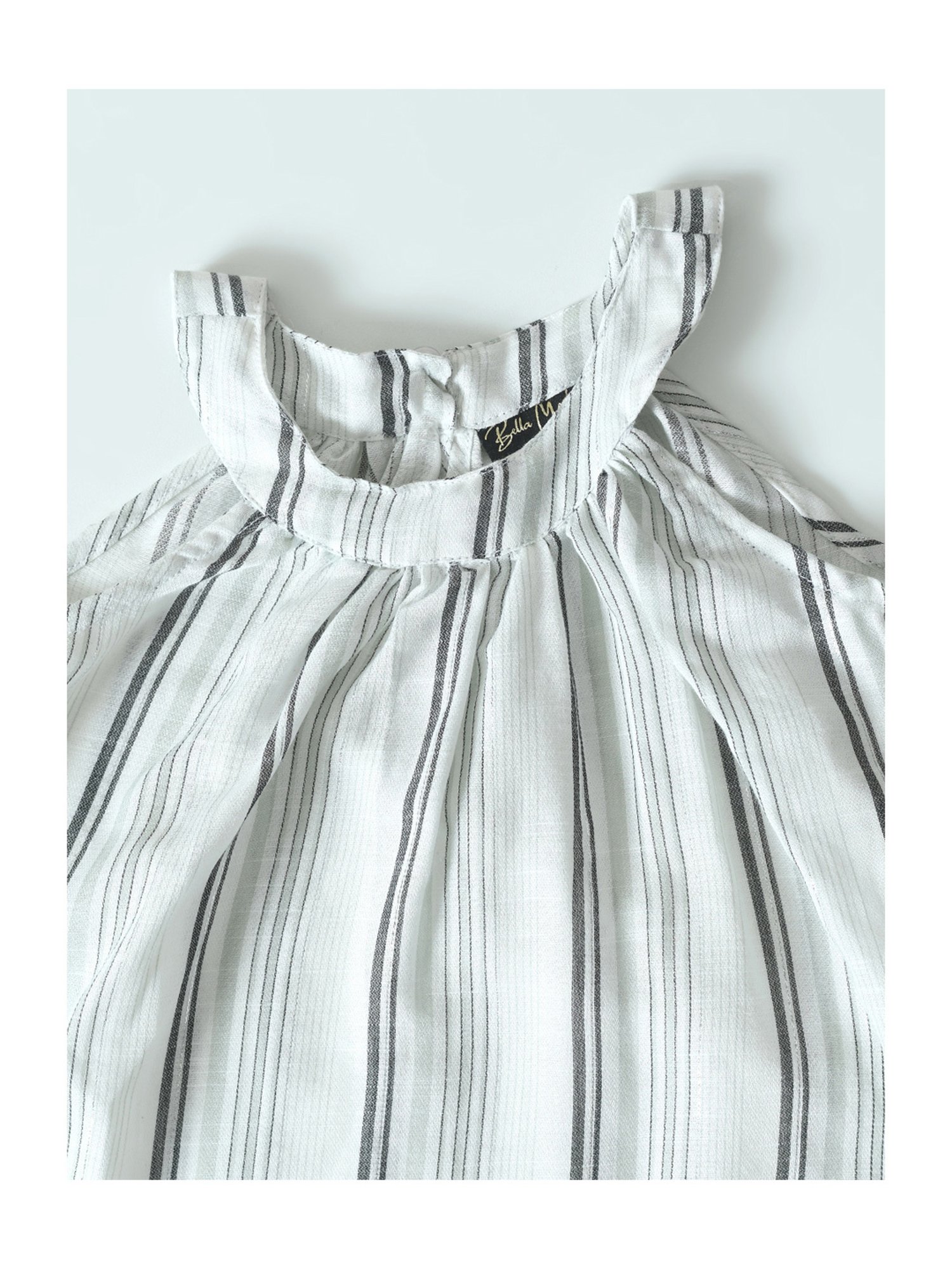 Bella Moda Kids White & Grey Striped Top With Pants