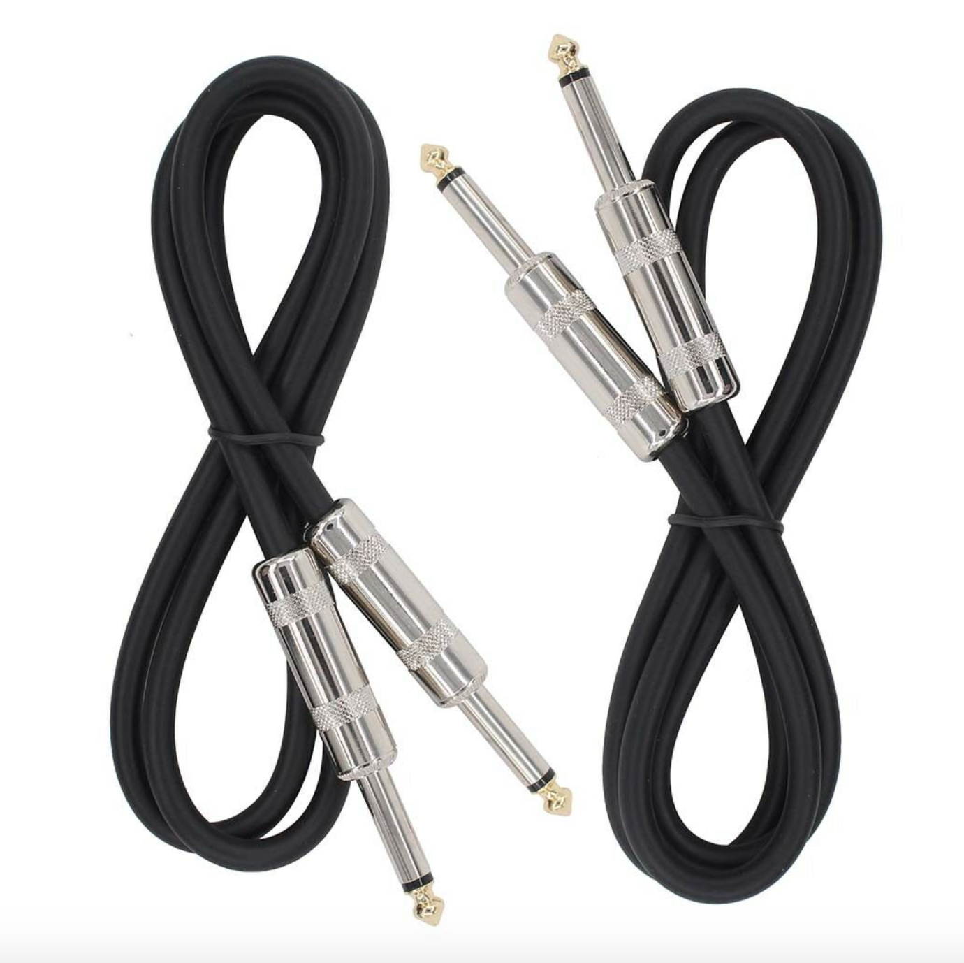 2 PACK 3 ft 1/4 to 1/4 pro audio sound speaker wire SPEAKON DJ cable 15 gauge