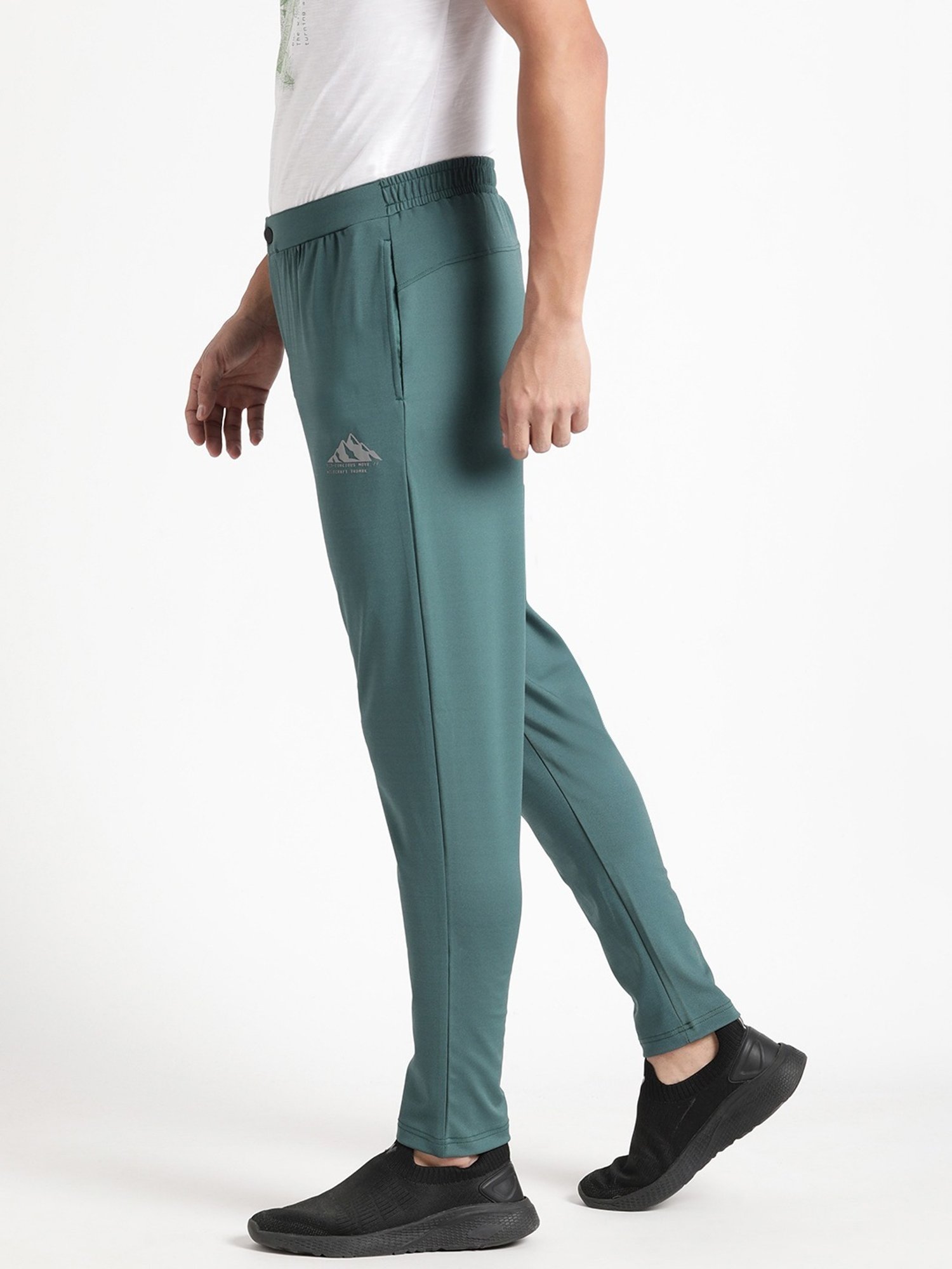 Wildcraft Sea Blue Regular Fit Printed Trackpants