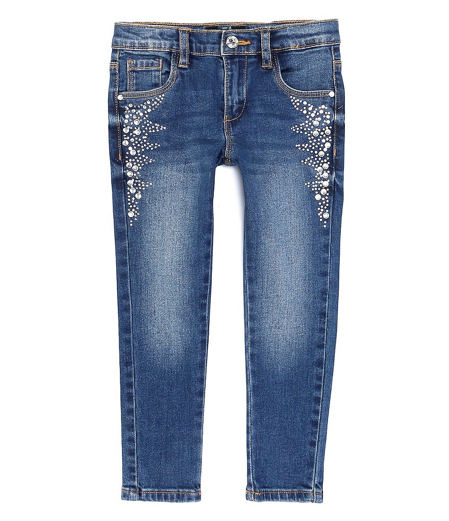 Guess Little Girls 2T-7 Stretch Rhinestone Denim Skinny Jeans