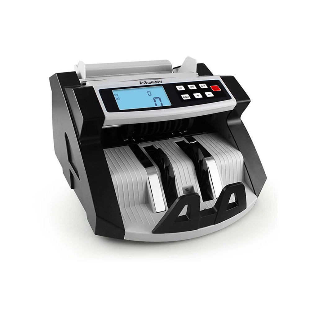 Aibecy Automatic Multi-Currency Cash Banknote Money Bill Counter Counting Machine LCD Display with UV MG Counterfeit Detector for EURO US Dollar AUD Pound