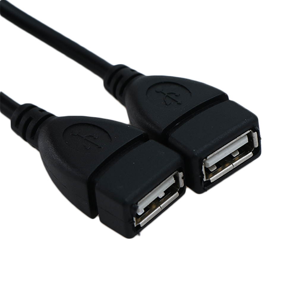 1PC USB 2.0 A Male To 2 Dual Female Jack Y Splitter Hub Power Data Cable Adapter Computer Cables Connectors Laptop PC Smartphone