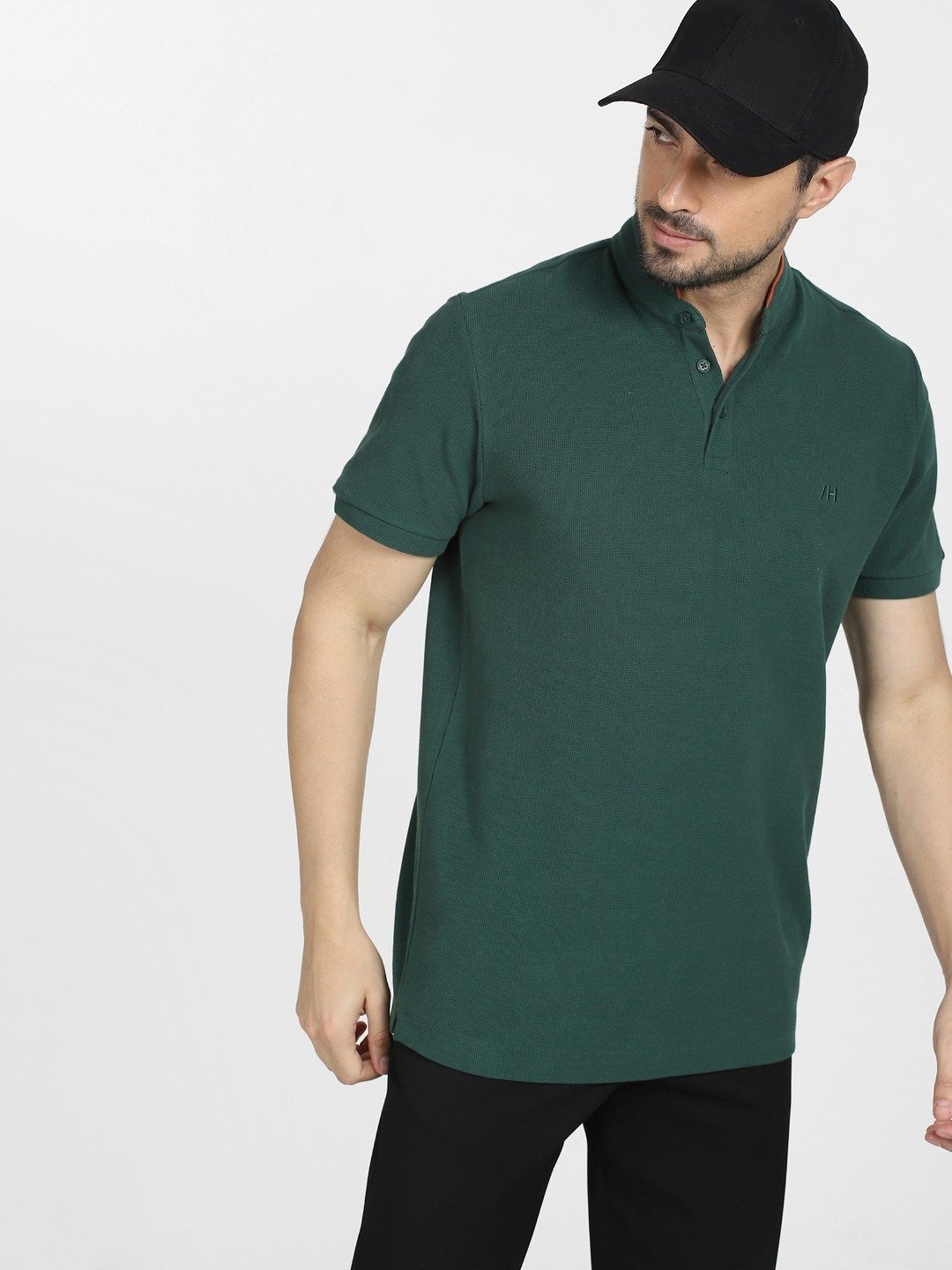 SELECTED HOMME Green Cotton Slim Fit T-Shirt