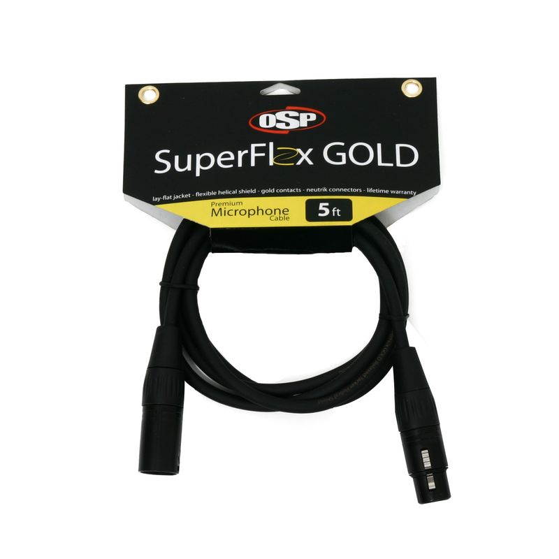 SuperFlex GOLD SFM-5 Premium Microphone Cable 5'