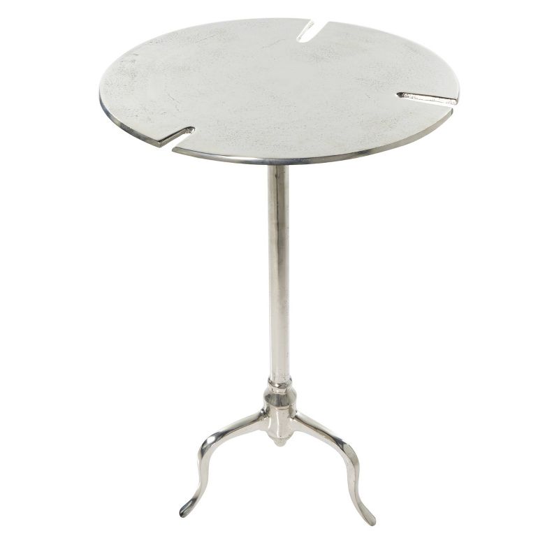 Side Table Round Aluminum Silver - Olivia & May