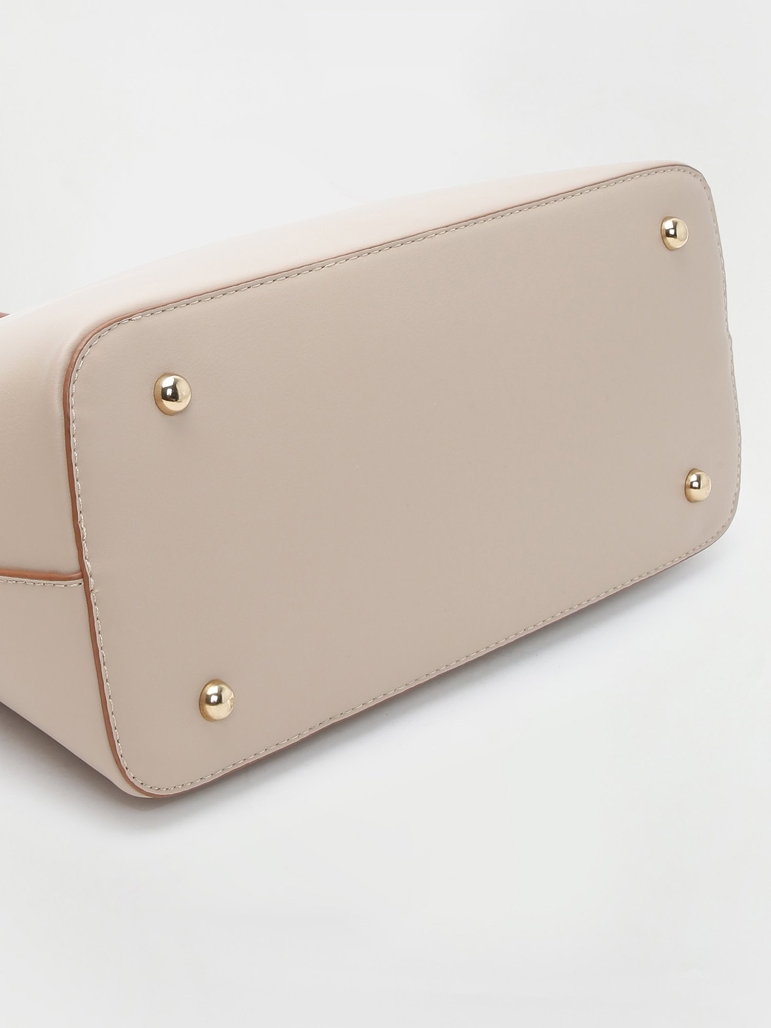 Code by Lifestyle Beige Solid Shoulder Handbag