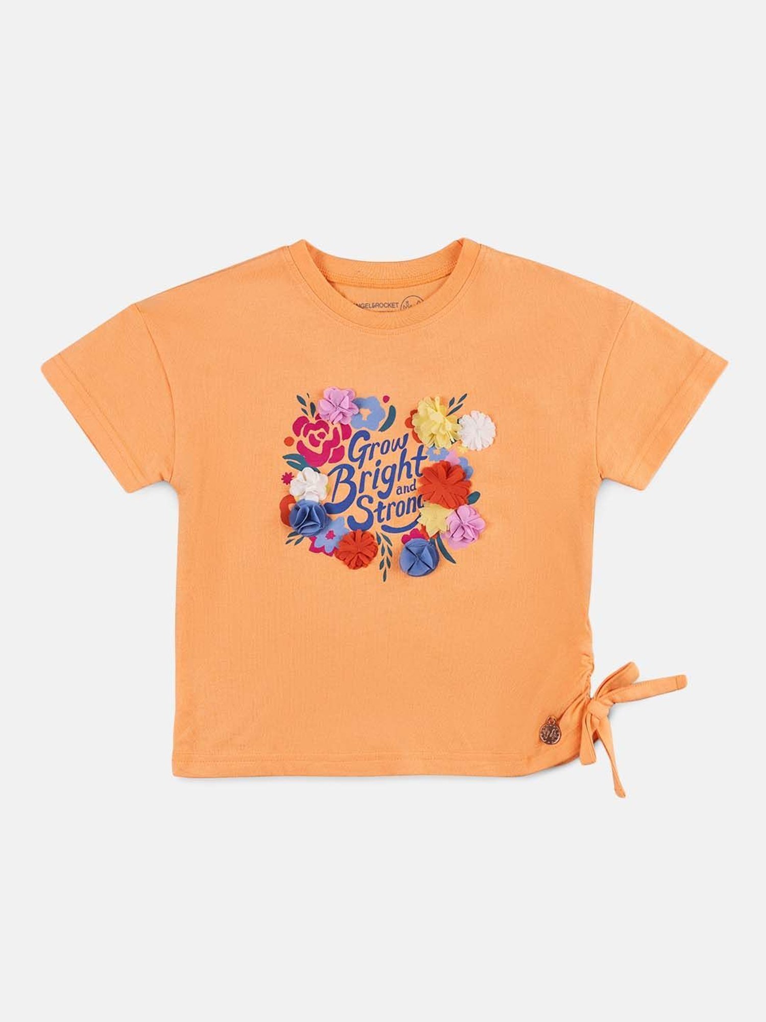 Angel & Rocket Kids Orange Printed T-Shirt