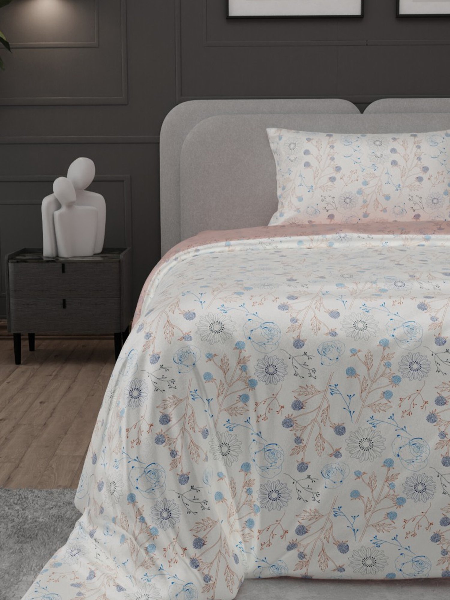 Stoa Paris Elegance Peach Polyester 300 TC Single Comforter