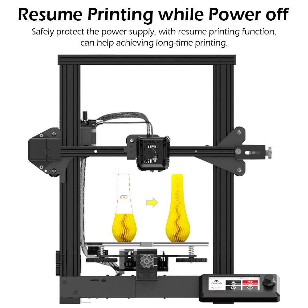 Aquila 3D Printer, DIY FDM All Metal 3D Printers Kit with Removable Carborundum Glass Platform, Resume Printing Function