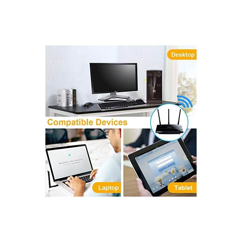 WiFi Adapter 1200Mbps30 Wireless Network WiFi Dongle with 5dBi External Antenna for PCDesktopLaptopMac Dual Band 24G5GSupport Windows 108817VistaXP2000 Mac1061015