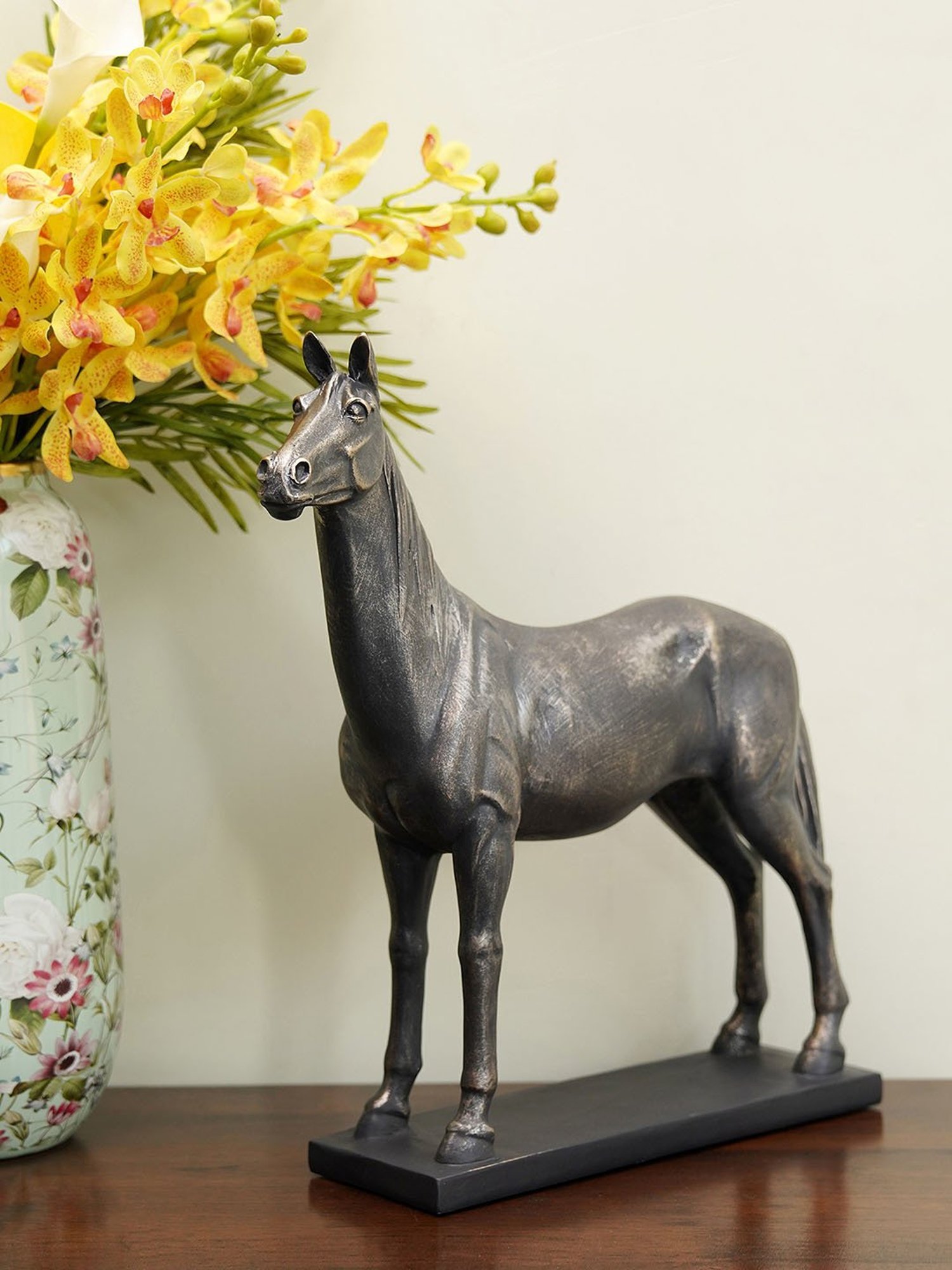 Pure Home and Living White Polyresin Standing Horse Figurine