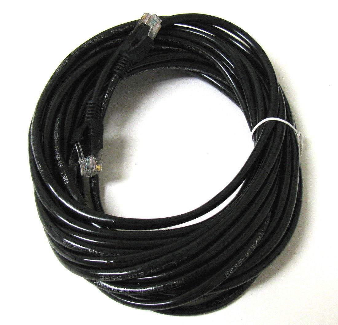Cat 6 Ethernet Cable 50 ft Black Long Internet Network Cable High Speed Flat LAN Cable RJ45 Cord for Gaming Switch Modem Router Coupler