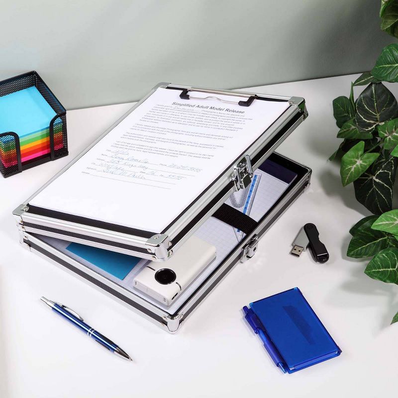 Vaultz Locking Storage Clipboard, Letter, Key Lock - Black