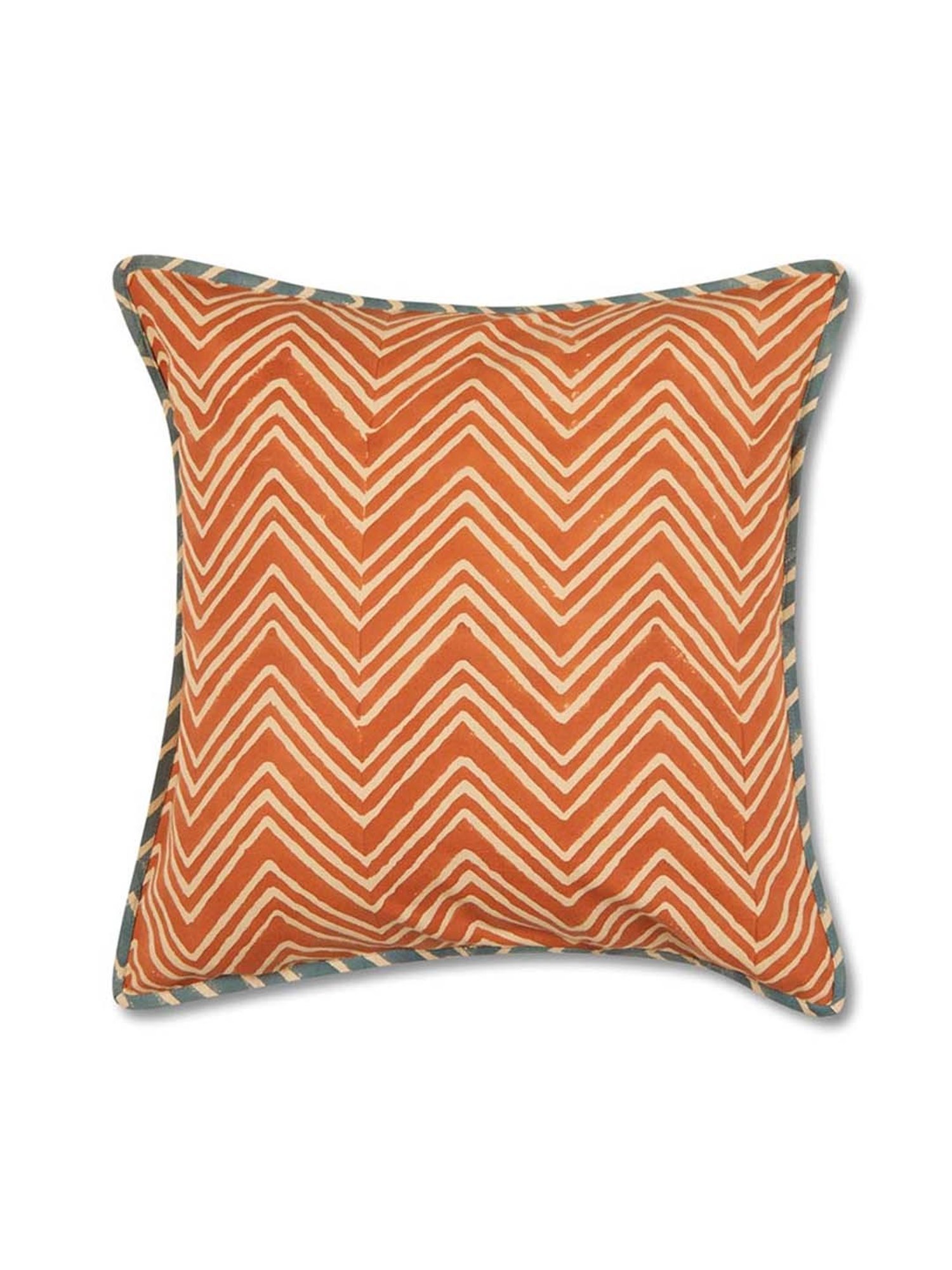 Fabindia Jaisalmer Orange Cotton Cushion Cover
