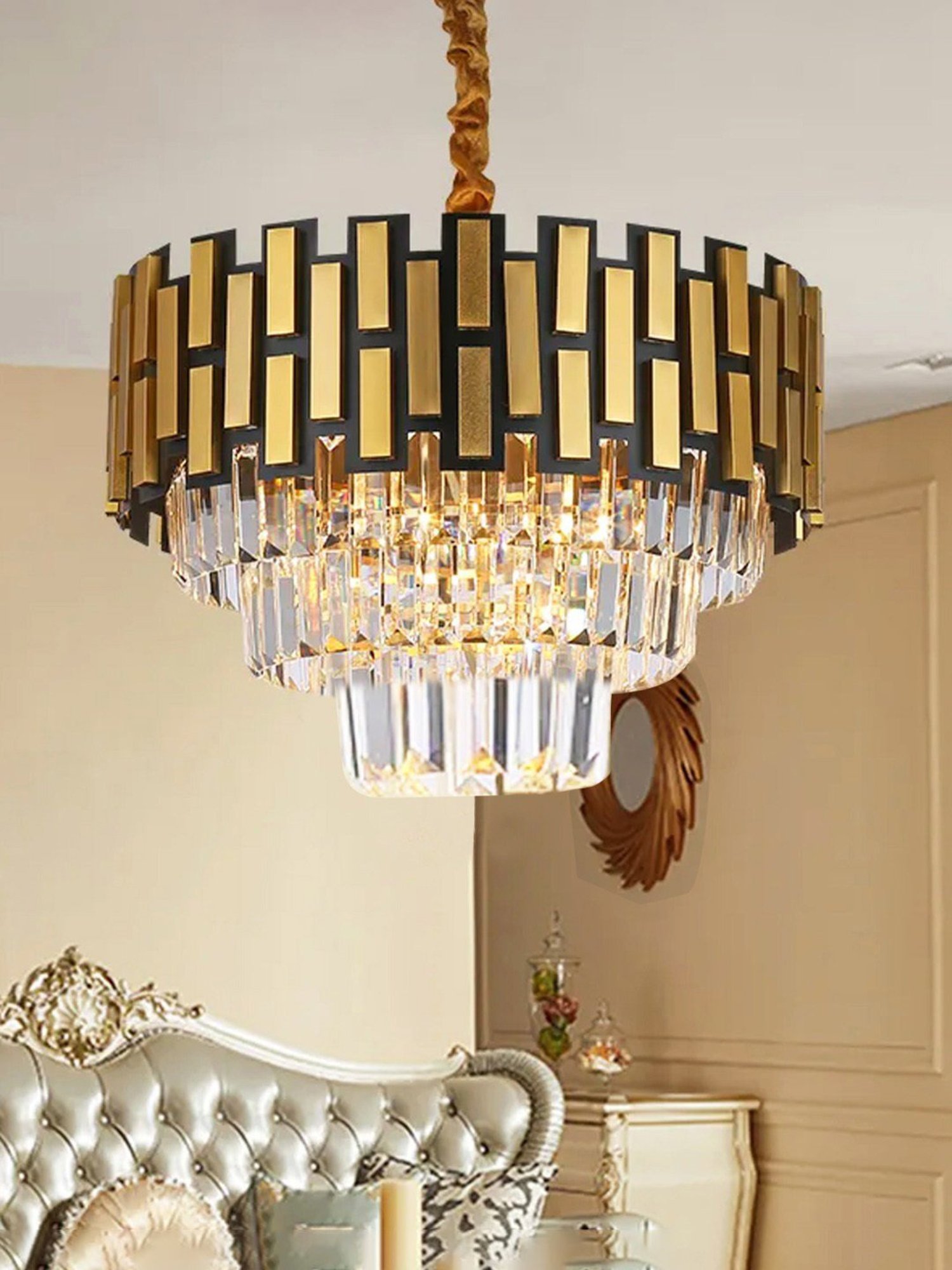 Homesake Gold Metal Crystal Chandelier