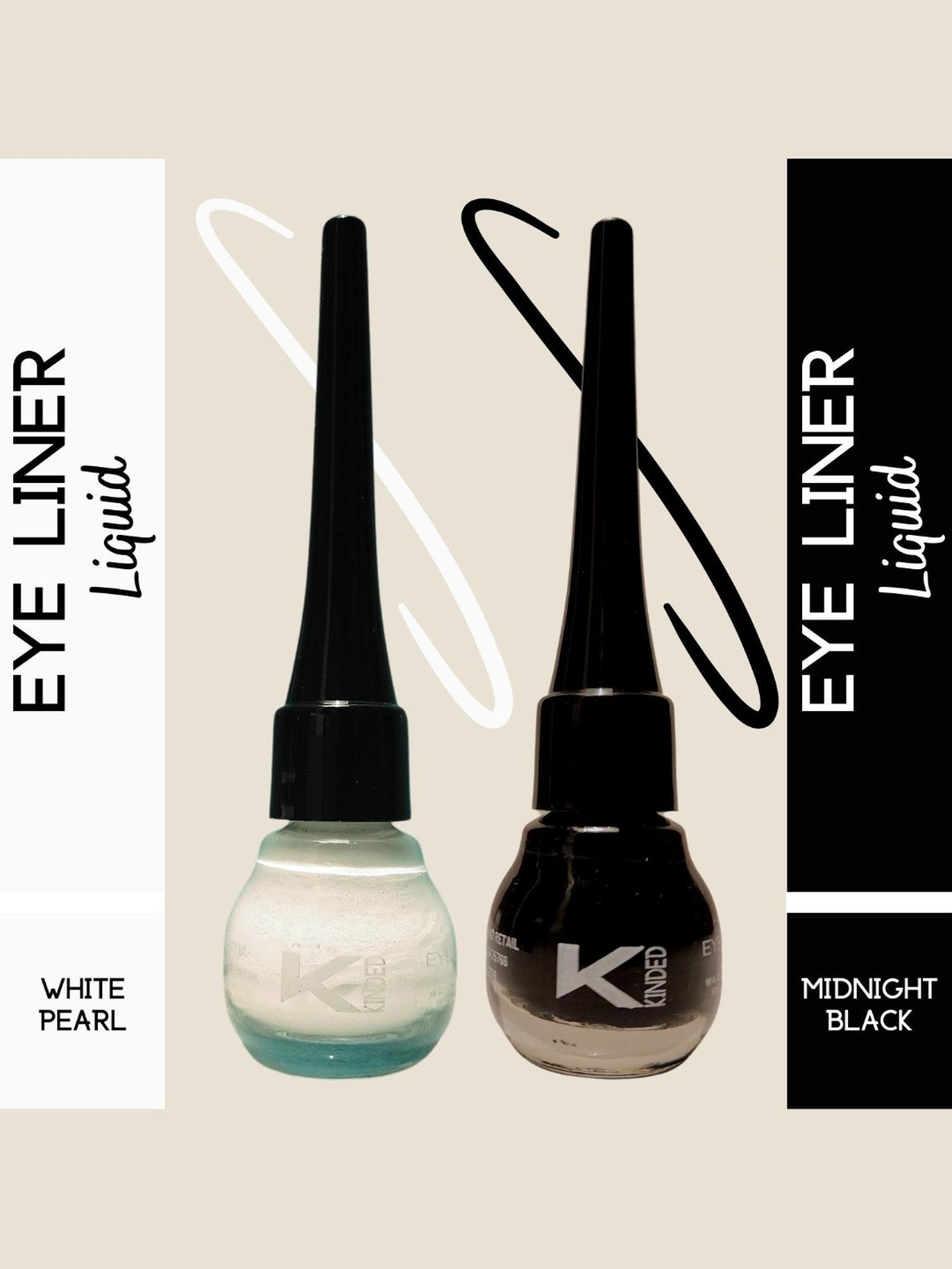 KINDED Liquid Eye Liner Golden Glaze & Greyish Silver Combo