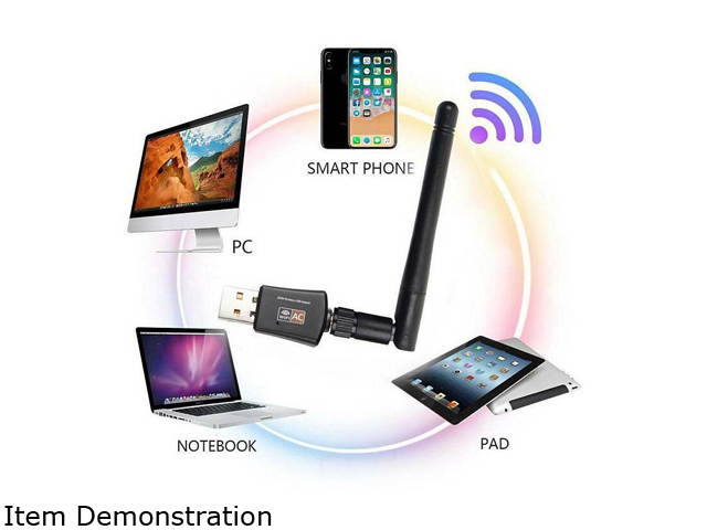 Vicabo 600Mbps USB Wifi Adapter Mini 802.11ac Dual Band 2.4G/5.8G High Gain 2dBi Antenna Wireless Network Adapter Wi-Fi Dongle Support Windows 10 8 7 Vista XP 2000 Mac Os