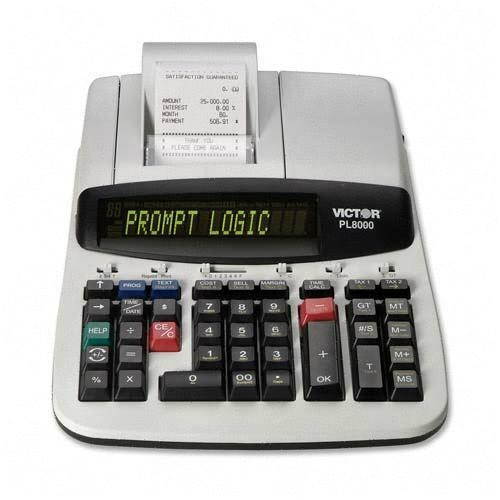 Victor PL8000 One-Color Prompt Logic Printing Calculator Black Print 8 Lines/Sec