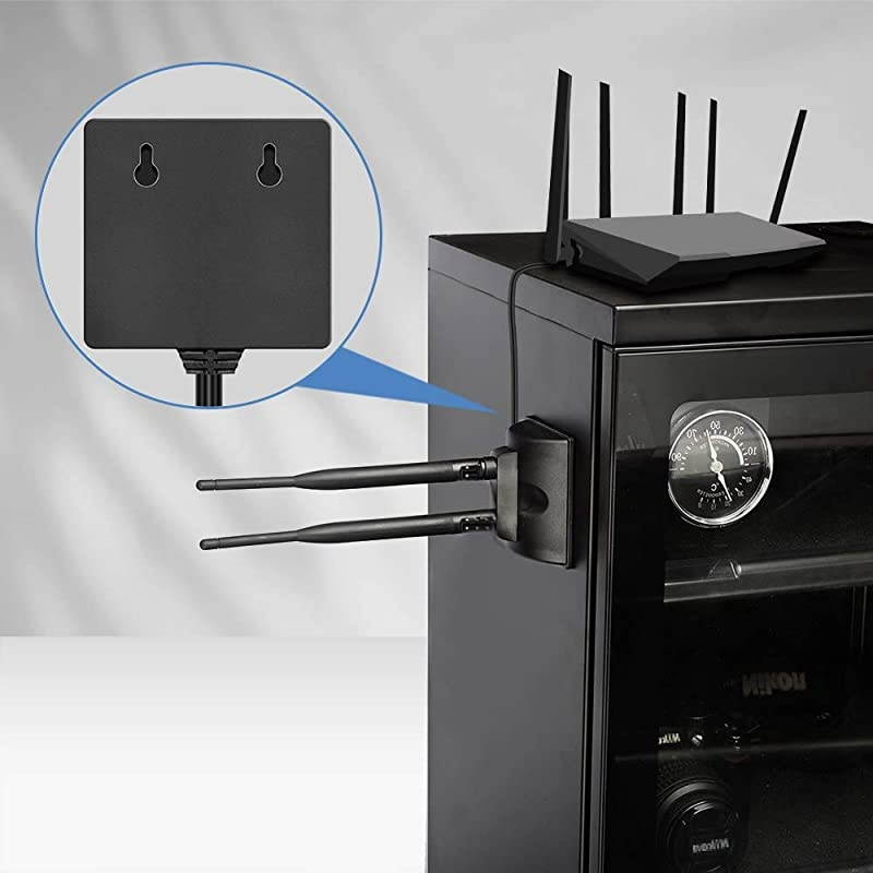 24GHz 5GHz Dual Band WiFi Antenna RPSMA Male Connector with SMA Male to RPSMA Female Adapter 2Pack for PCIE WiFi Network Card USB WiFi Adapter Wireless Router Hotspot