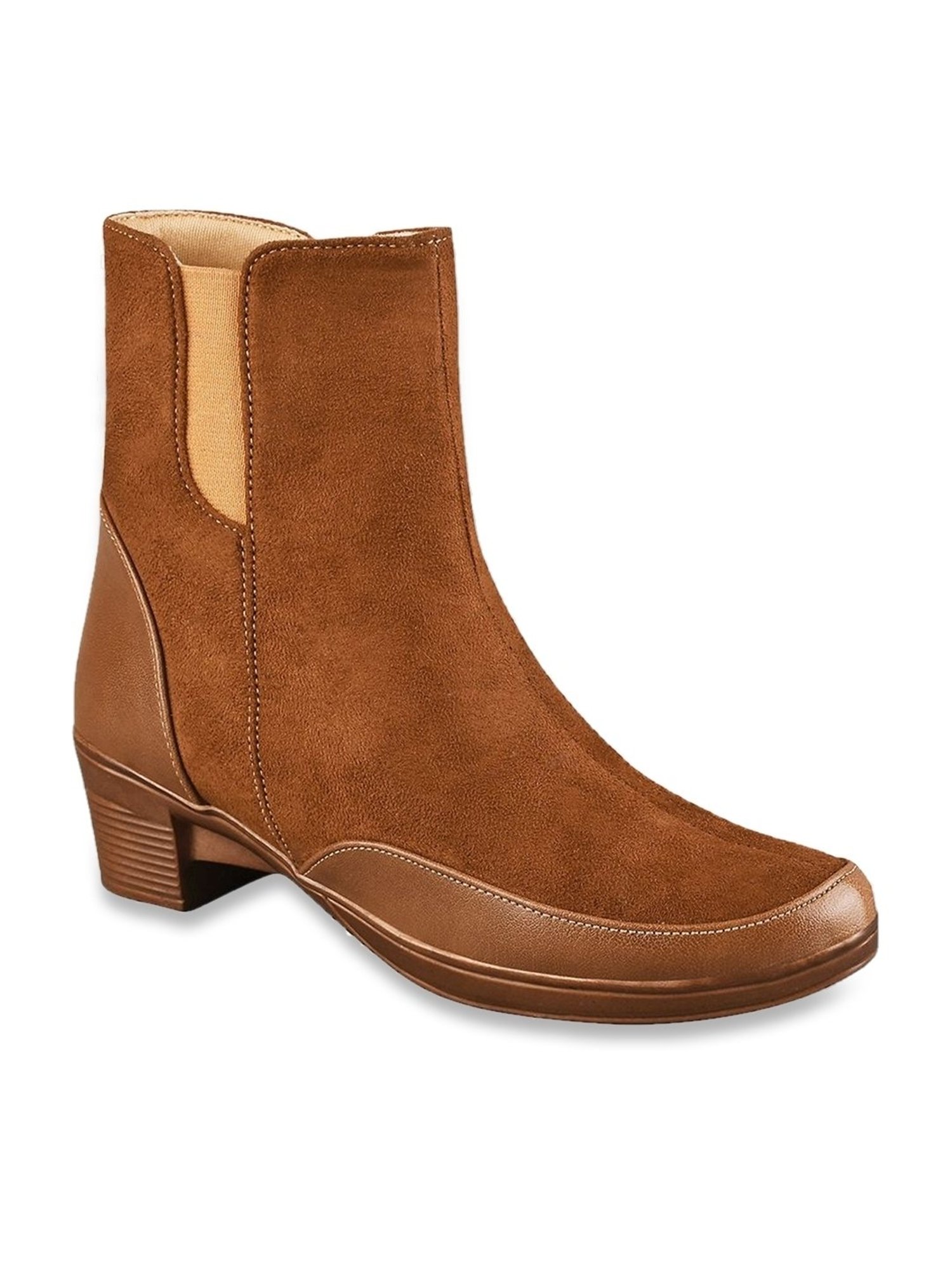 Shoetopia Women's Tan Chelsea Boots