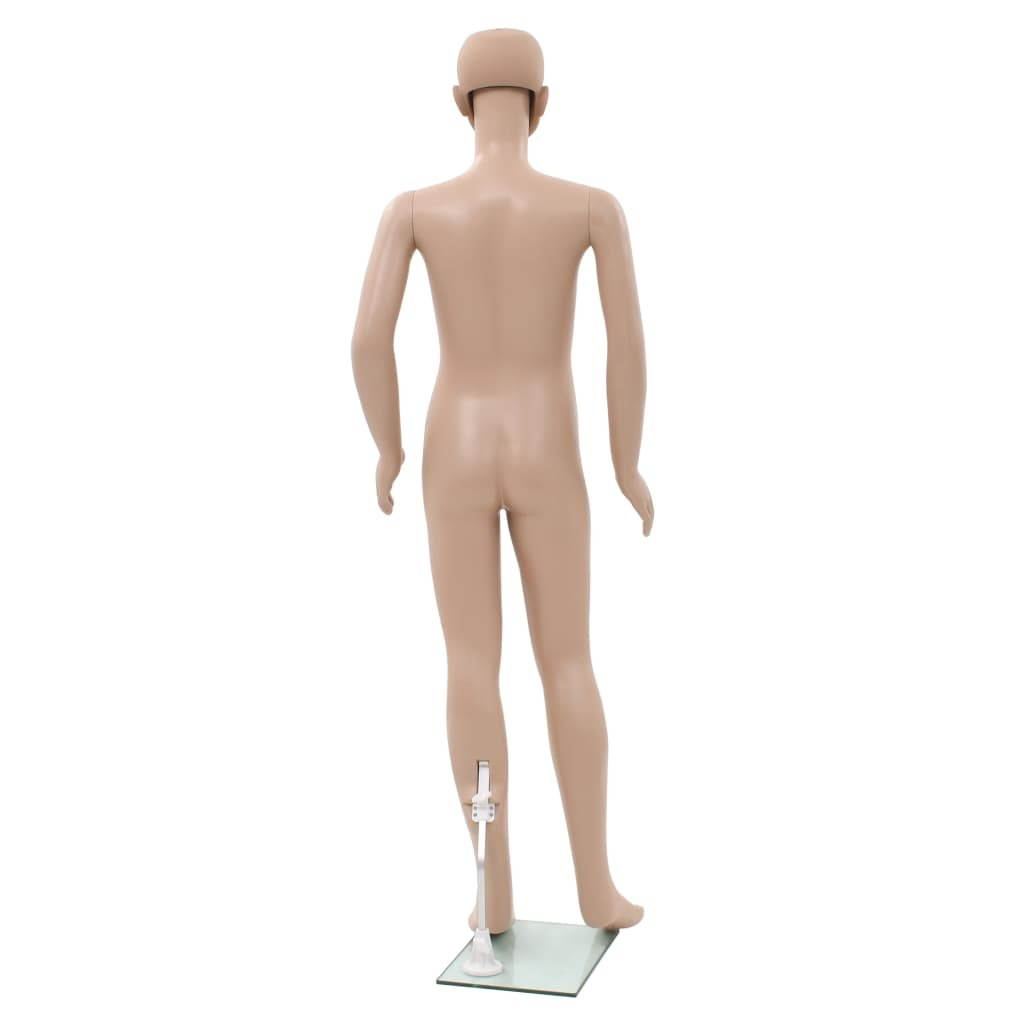 vidaXL Full Body Child Mannequin with Glass Base Beige 55.1" Indoor Display
