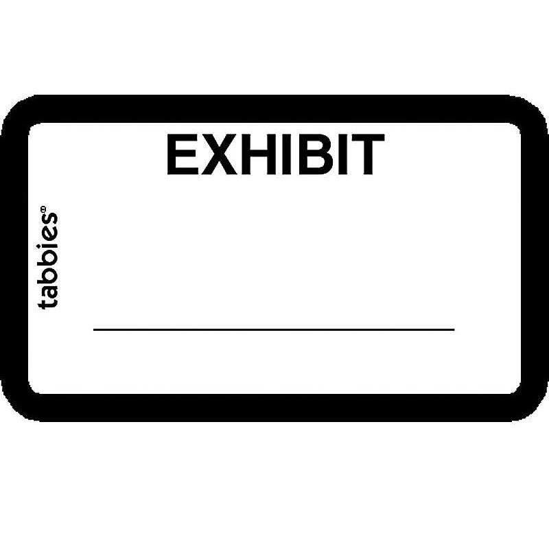 Tabbies Legal Exhibit Labels "Exhibit" 1-5/8"x1" 252/PK White 58092