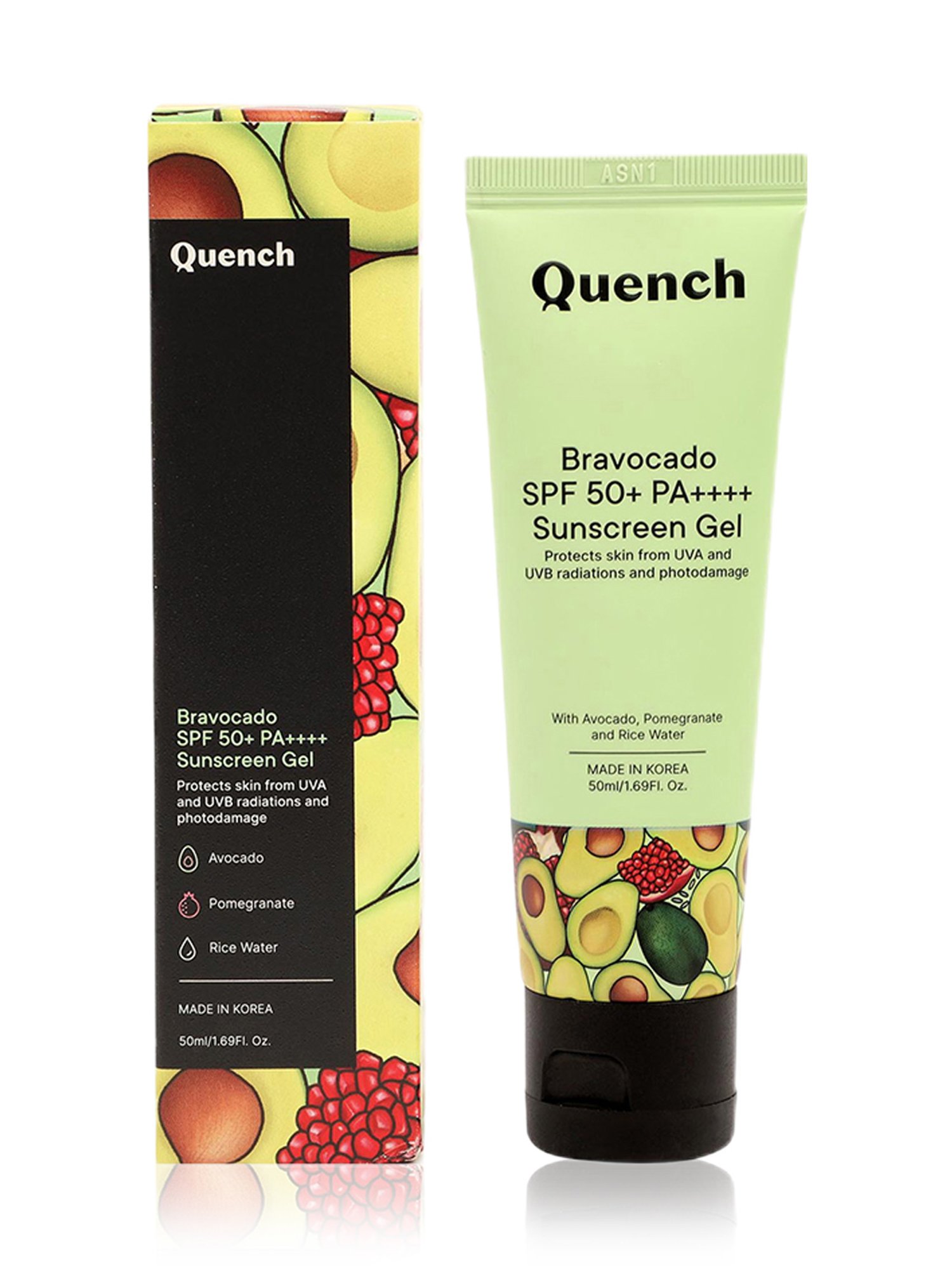 Quench Botanics Bravocado SPF 50+ PA++++ Sunscreen Gel - 50 ml