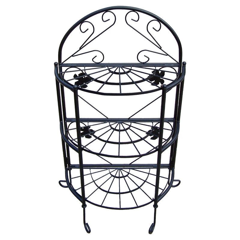 Rectangular 24" Oakland Semi-Circle Plant Stand - Black