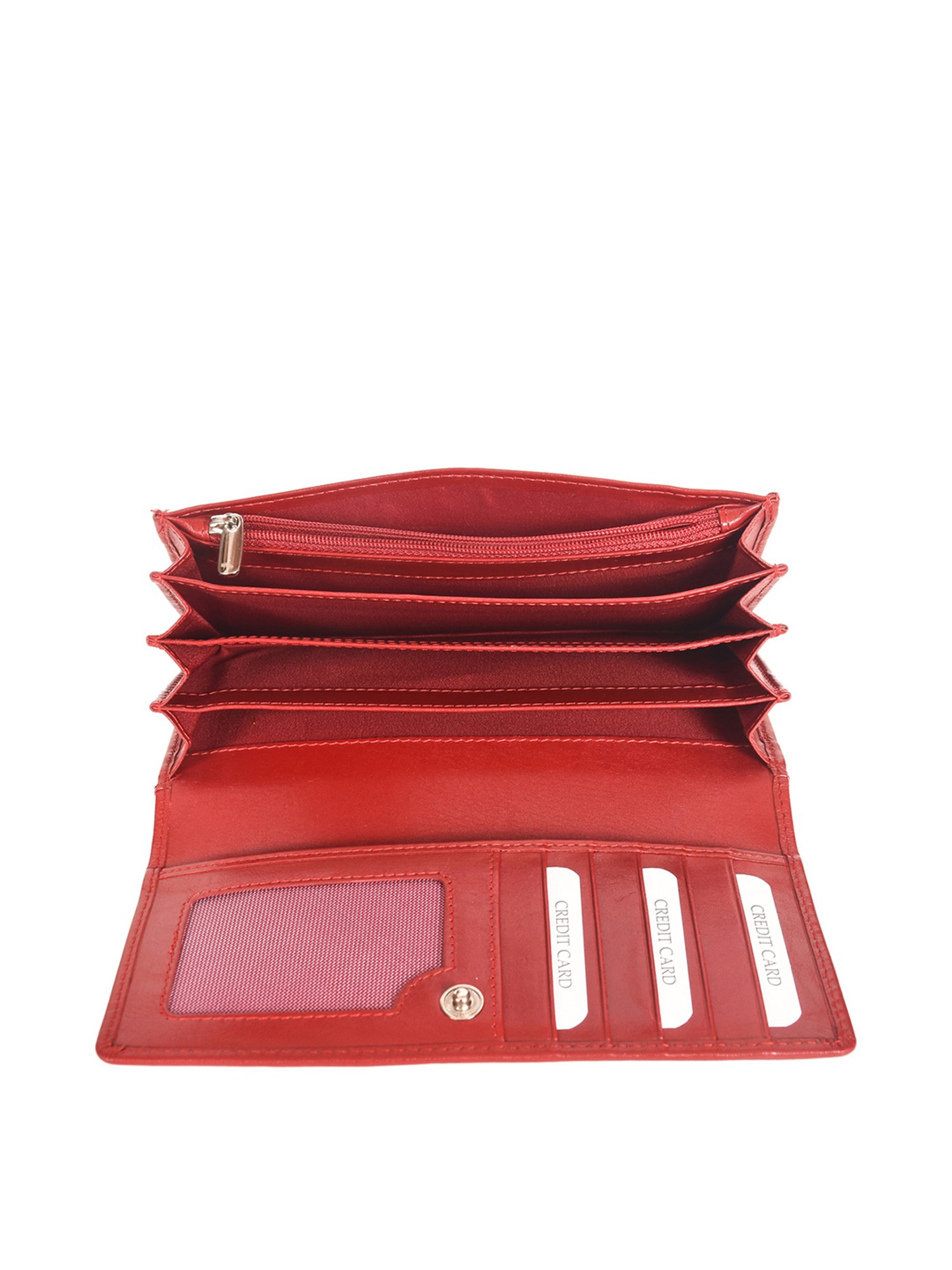 SASSORA Red Solid Rfid Wallet for Women