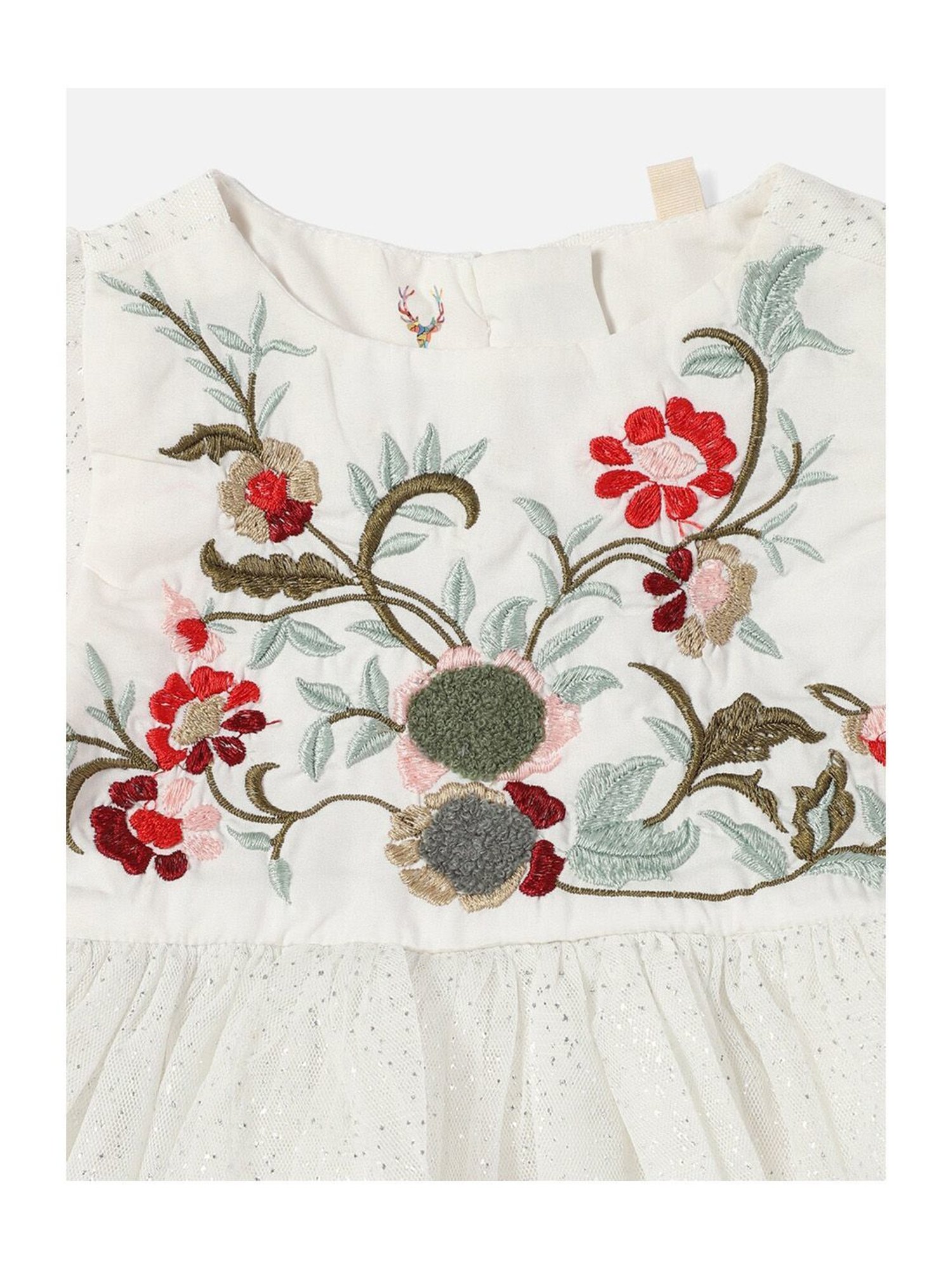 Allen Solly Junior White Embroidered Frock