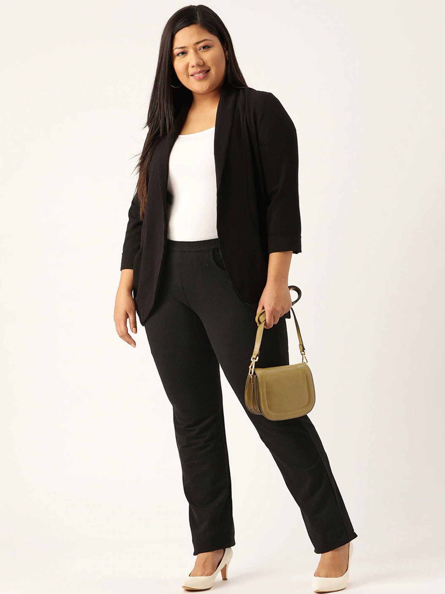 theRebelinme Black Cotton Regular Fit Pants