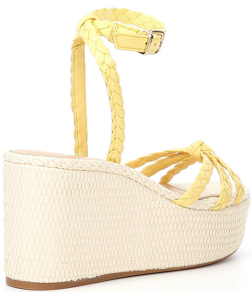 Antonio Melani Lorinna Leather Woven Ankle Strap Wedges