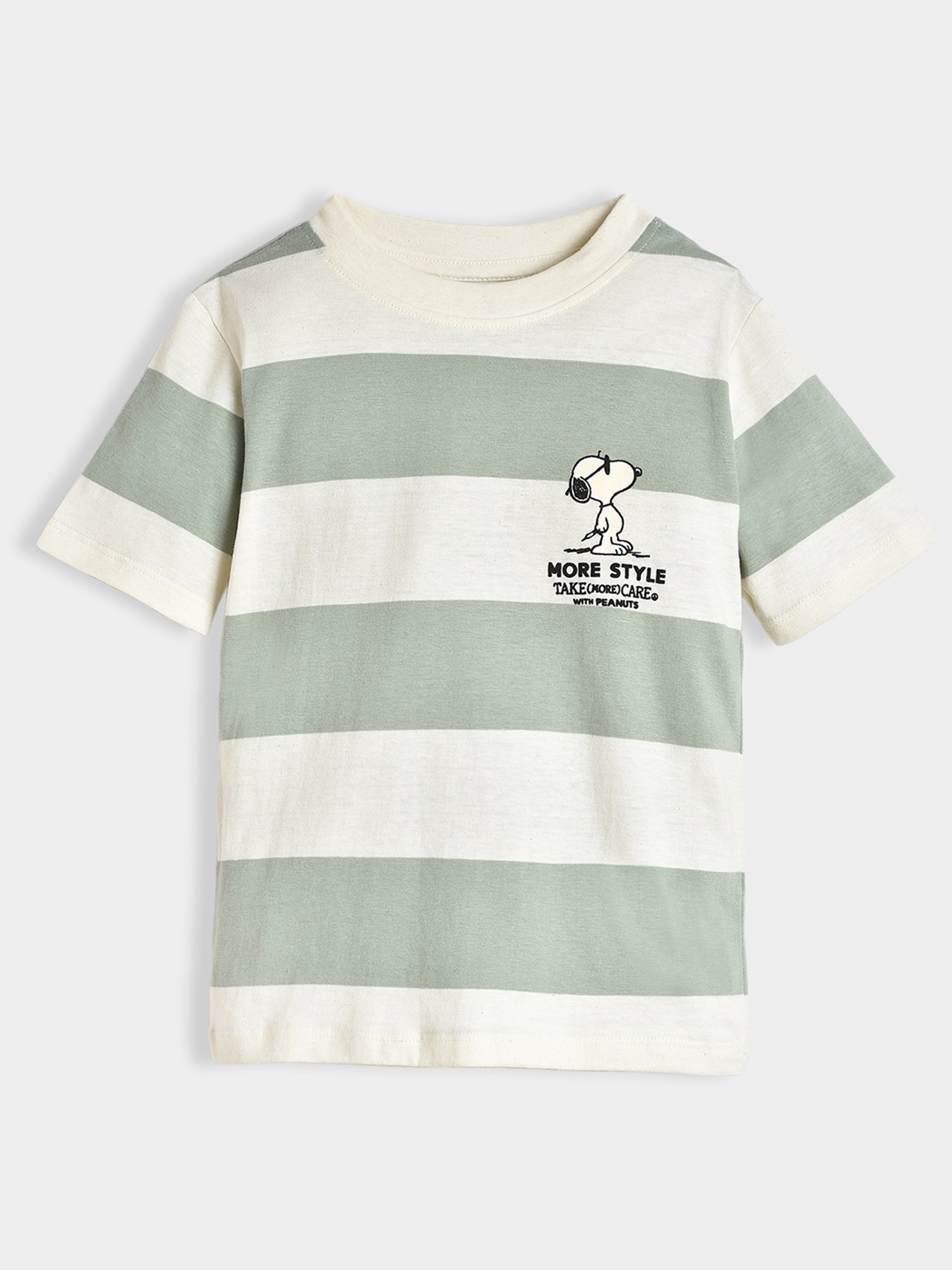 MiArcus Kids Green & White Striped T-Shirt